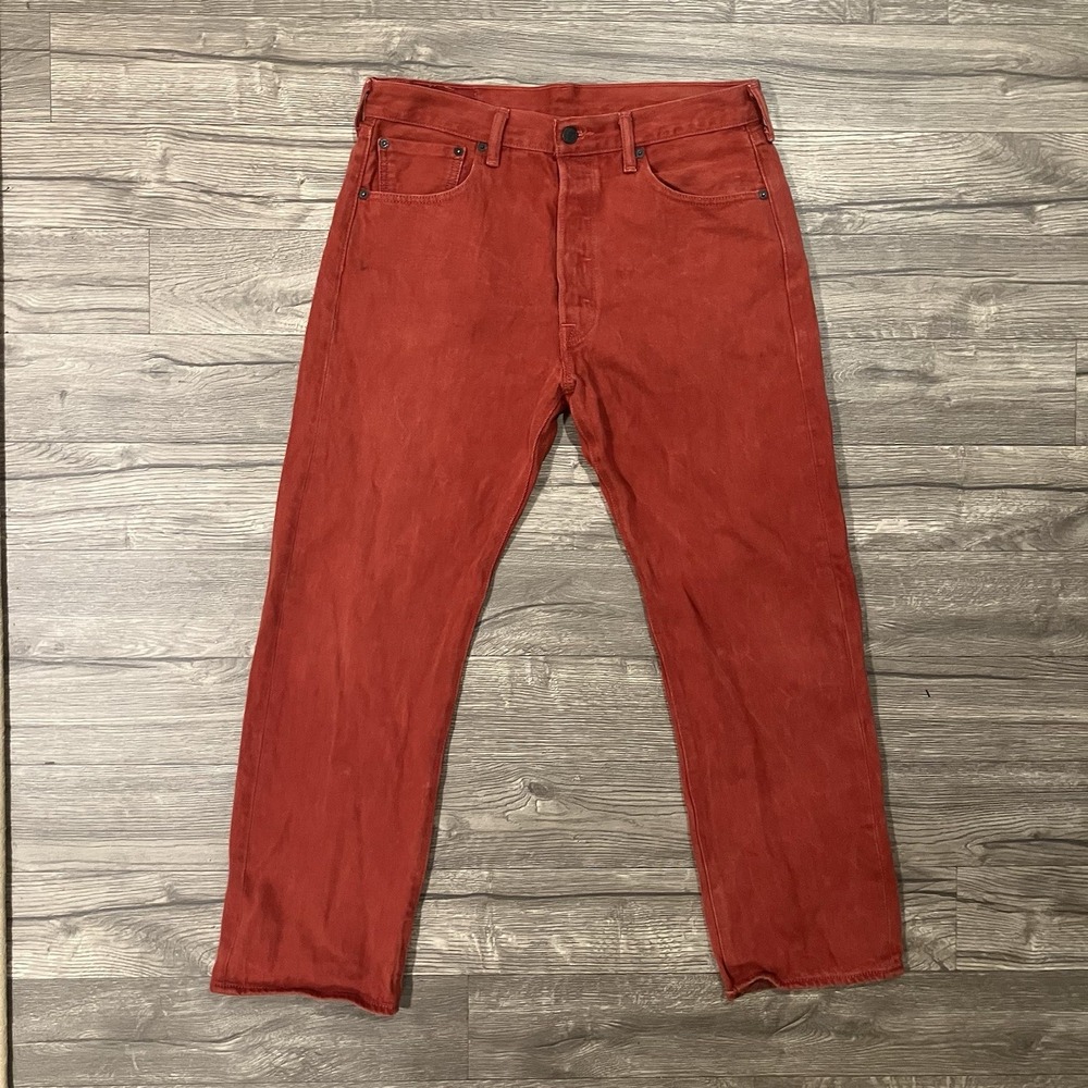 Levi's 501 XX Red Jeans Men's W34 L30 Button Fly Straight Leg Classic Denim